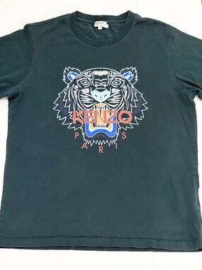KENZO Paris Iconic Tiger T-Shirt - SS21 Navy/Dark Green - Size Medium